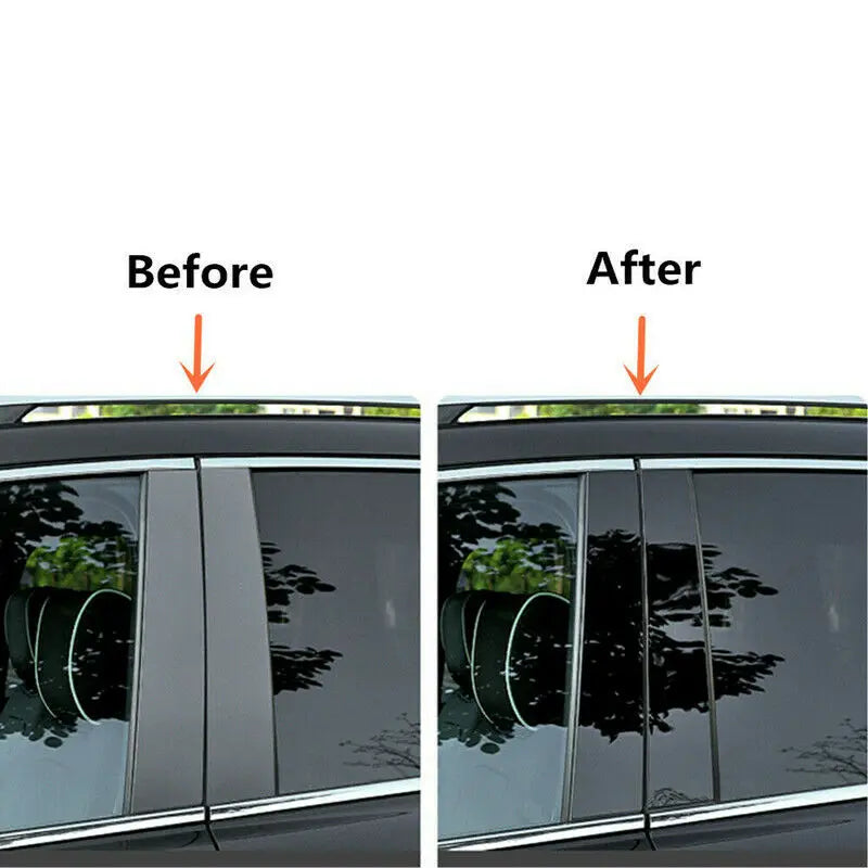 Glossy Black Car Door Window Polished Pillar Posts for Audi A4 B8 B8.5 S4 2009 - 2015 BC Column Sticker Molding Cover Trim