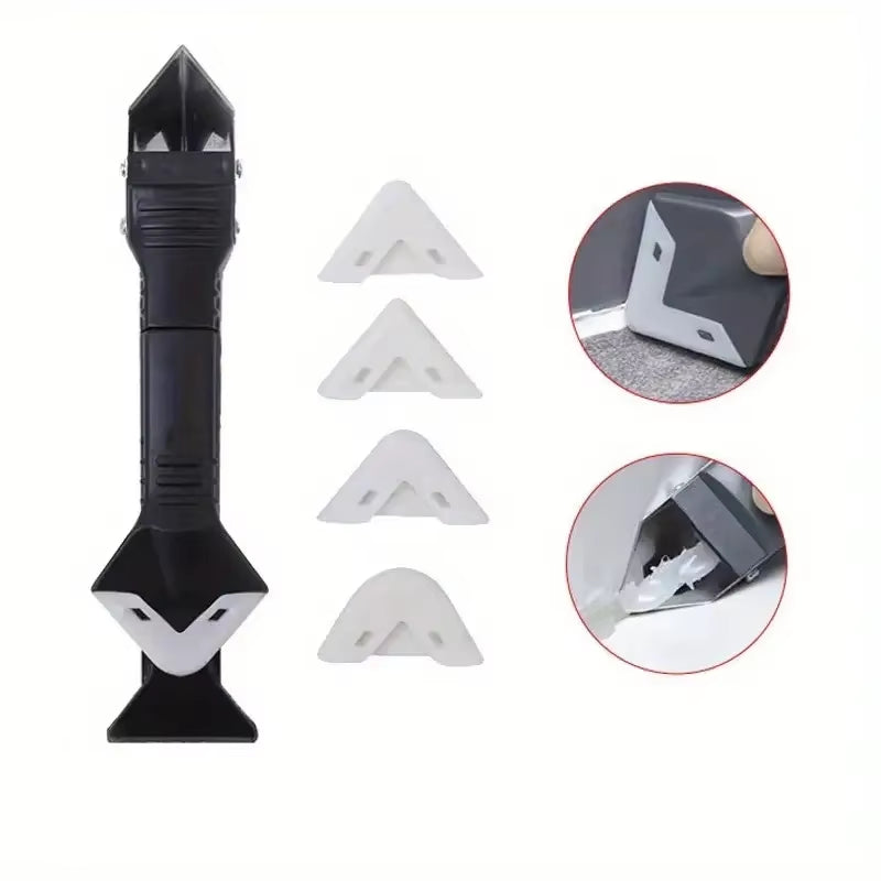 5 in 1 Caulk Remover Tools Kit Grout Removal Tool Sealant Finishing Tool Glue Angle Scraper Tool for Window and Sink Renovations
