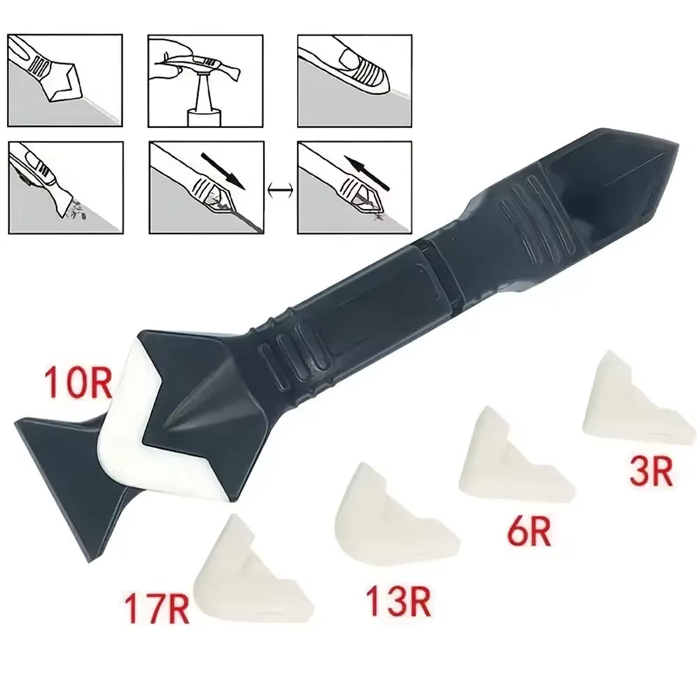 5 in 1 Caulk Remover Tools Kit Grout Removal Tool Sealant Finishing Tool Glue Angle Scraper Tool for Window and Sink Renovations