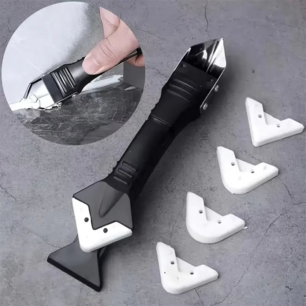 5 in 1 Caulk Remover Tools Kit Grout Removal Tool Sealant Finishing Tool Glue Angle Scraper Tool for Window and Sink Renovations