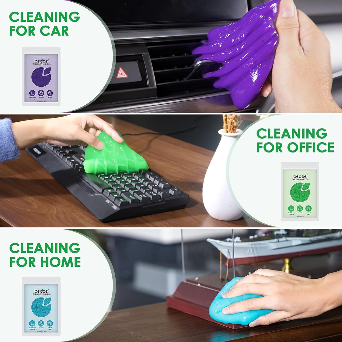 Auto Reinigungsset Innenraum Tastatur Reinigungsset: 5 Pack Reinigungsknete Wiederverwendbare Hocheffiziente Universeller Staubreiniger 450G