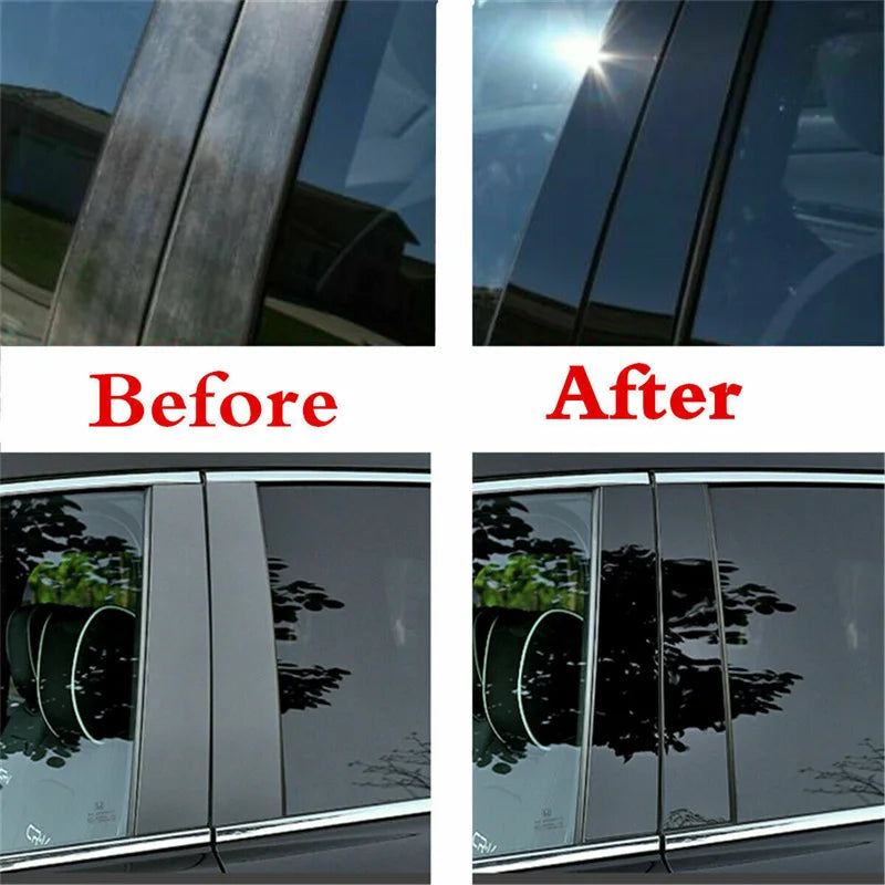 Glossy Black Car Door Window Polished Pillar Posts for Audi A4 B8 B8.5 S4 2009 - 2015 BC Column Sticker Molding Cover Trim
