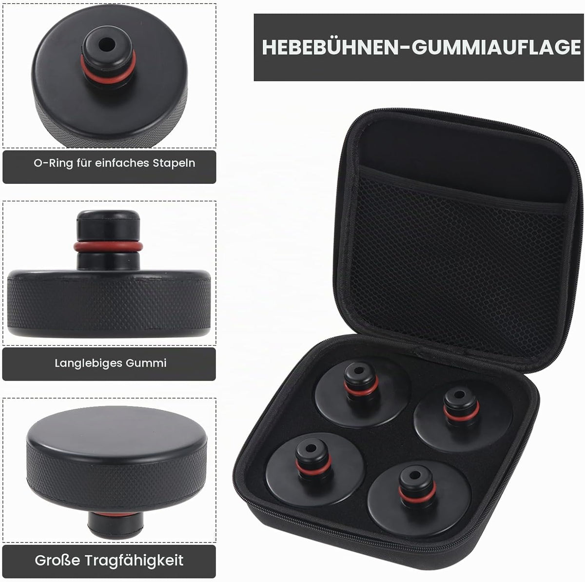 4 ST Gummiauflage Wagenheber Für Tesla Model 3/Y/X/S, Wagenheber Gummiauflage Kompatibel Mit Tesla Model Y 3 S X, Gummi Jack Pad Für Tesla, Jack Lift Pad, Hebepunkte Jack Pad Werkzeug Chassis