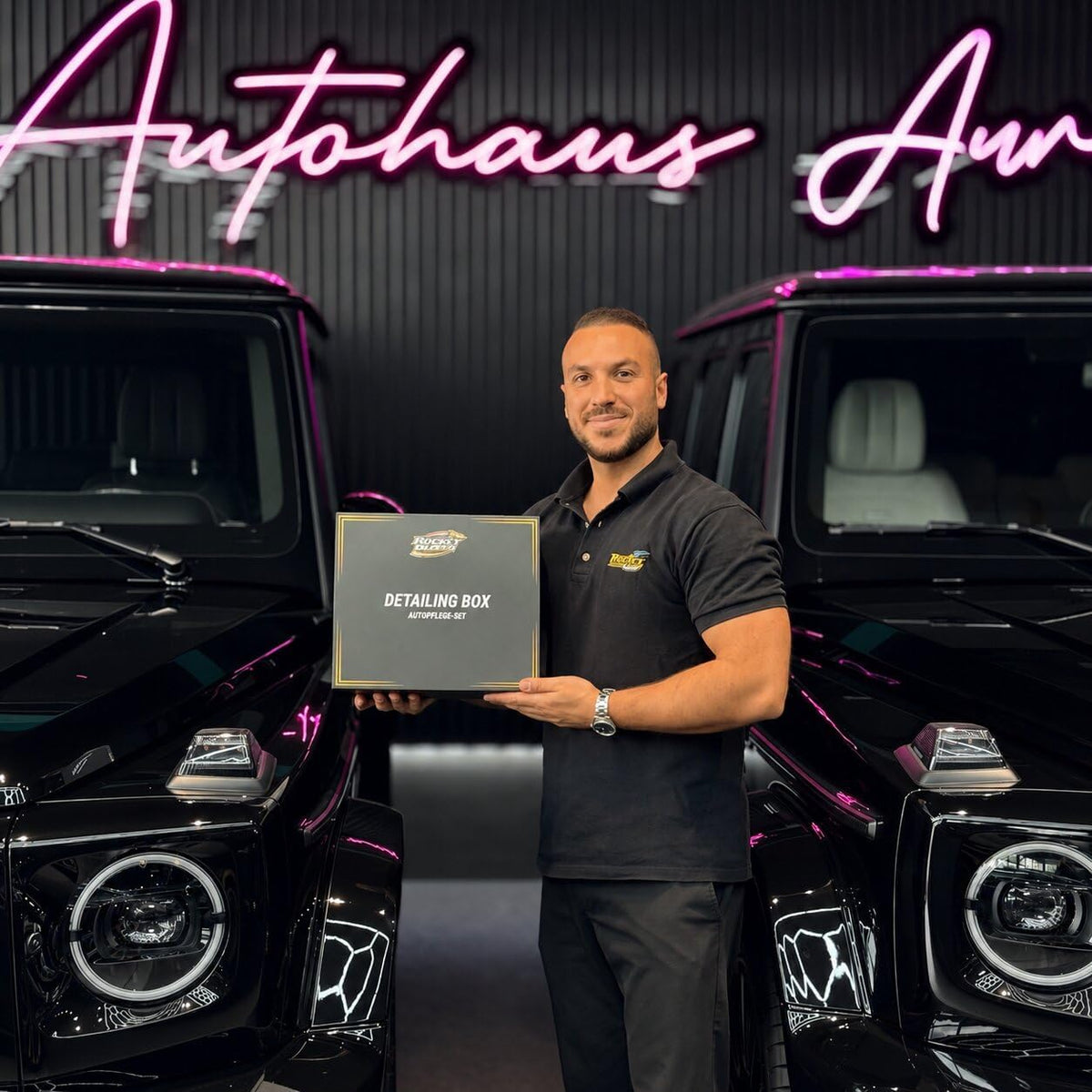 Auto Geschenkset – Rocket Detailing Box 10-Teiliges Autopflege - Autopflege Set Mit Anleitung - Geschenk Für Autofahrer - Premium Magnet-Geschenkbox