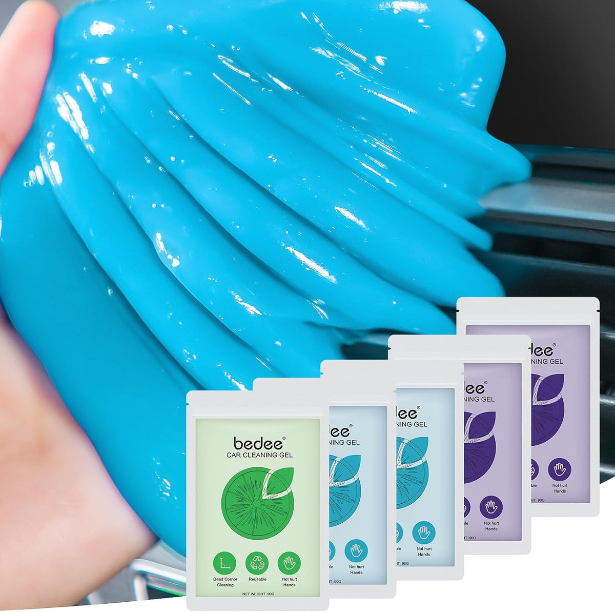 Auto Reinigungsset Innenraum Tastatur Reinigungsset: 5 Pack Reinigungsknete Wiederverwendbare Hocheffiziente Universeller Staubreiniger 450G