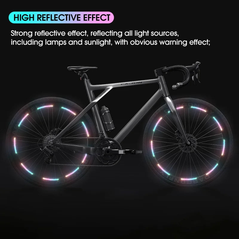 20Pcs Colorful Car Wheel Hub Reflectors Stickers Motorcycle Bike Tire Universal Night Reflective Warning Decals Auto Accessories
