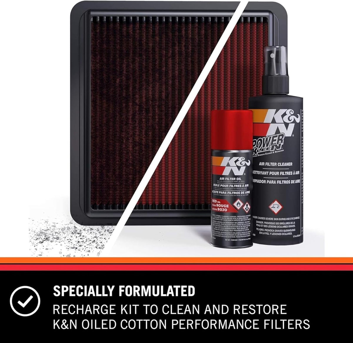 K&N Filter Reinigungskit I Öl & Reiniger I Für Optimale Reinigung Aller Luftfilter, 99-5003 EU