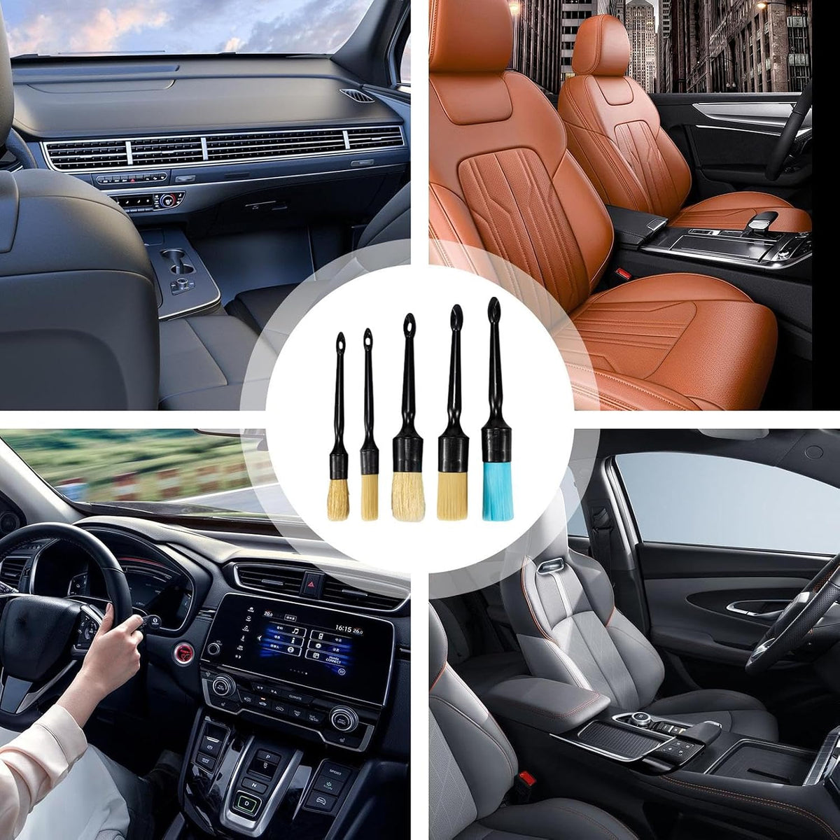Exterior Cleaning Brush, Car Detailing Kit, Soft Bristle Brush