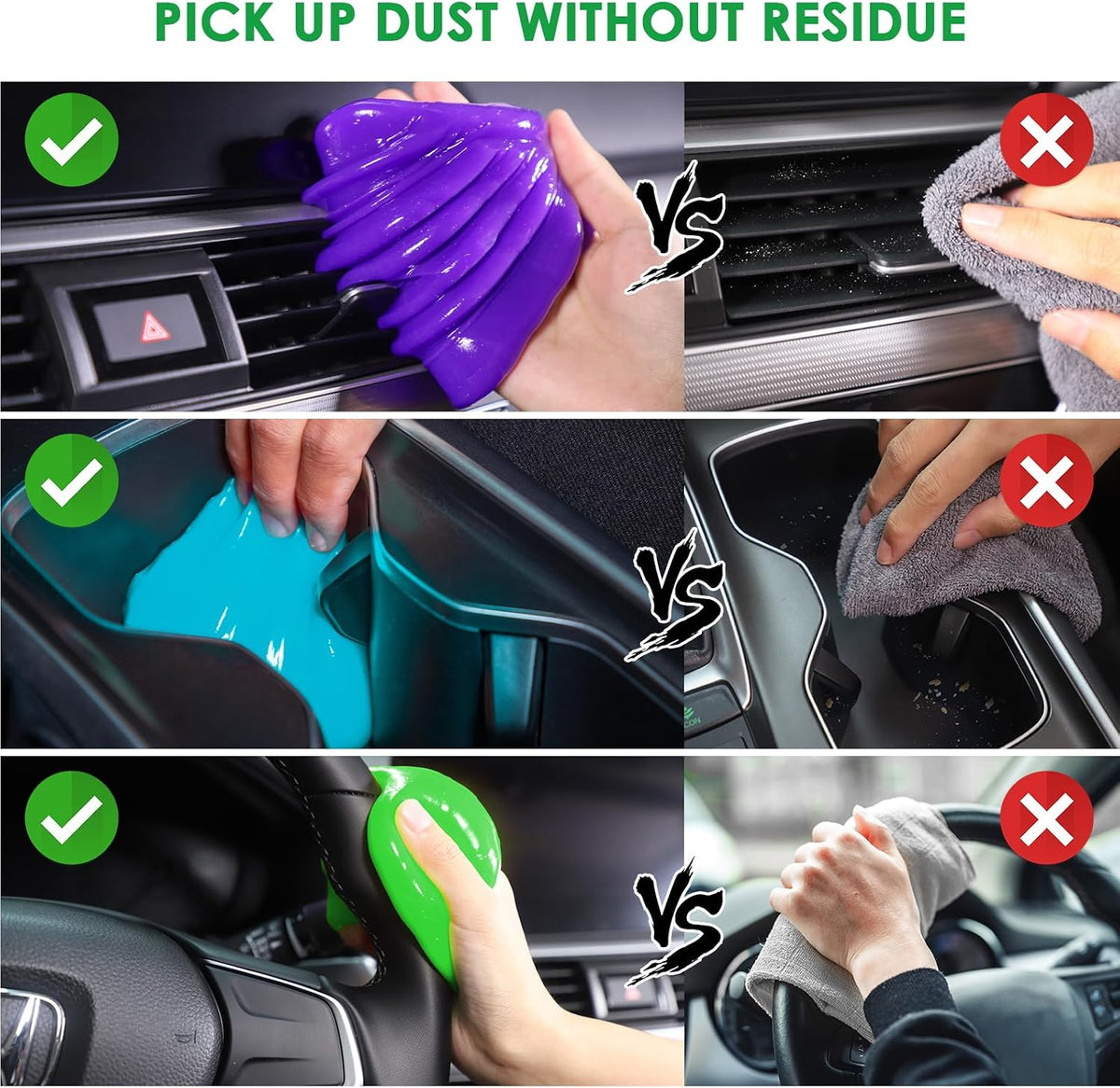 Auto Reinigungsset Innenraum Tastatur Reinigungsset: 5 Pack Reinigungsknete Wiederverwendbare Hocheffiziente Universeller Staubreiniger 450G